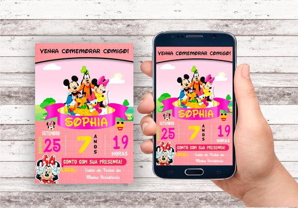 Convite Virtual - Turma do Mickey Menina