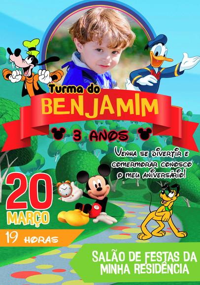 Convite Virtual - Turma do Mickey com Foto