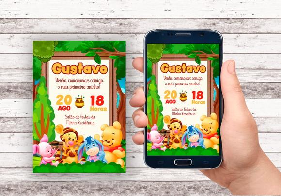 Convite Virtual - Ursinho Pooh