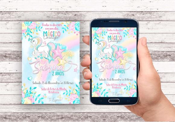 Convite Virtual - Unicornio 04
