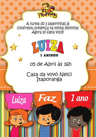 Convite Virtual 3 Palavrinhas
