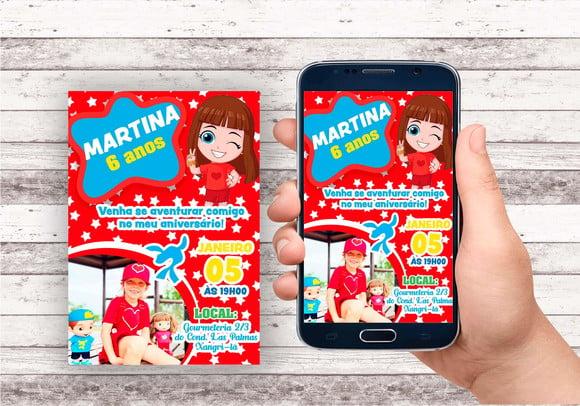 Convite Virtual Aventureira Vermelha - Luccas Neto -com Foto