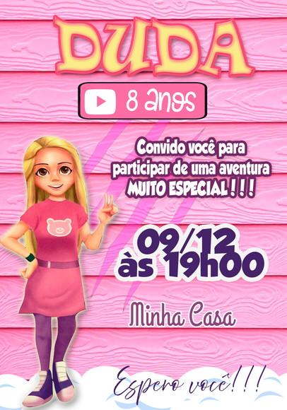Convite Virtual Aventureira Rosa - Luccas Neto