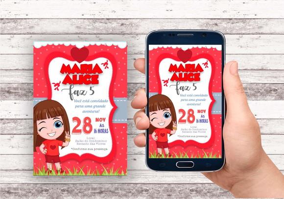 Convite Virtual Aventureira Vermelha - Luccas Neto
