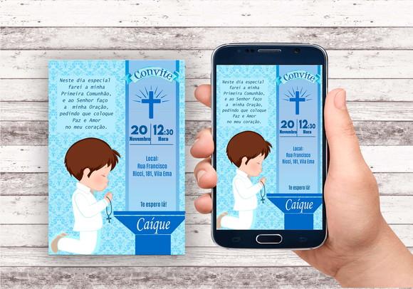 Convite Virtual Batizado/ Crisma Menino 01