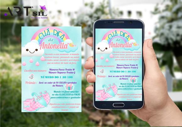 Convite Virtual Chá de Bebê - Chuva de Benção