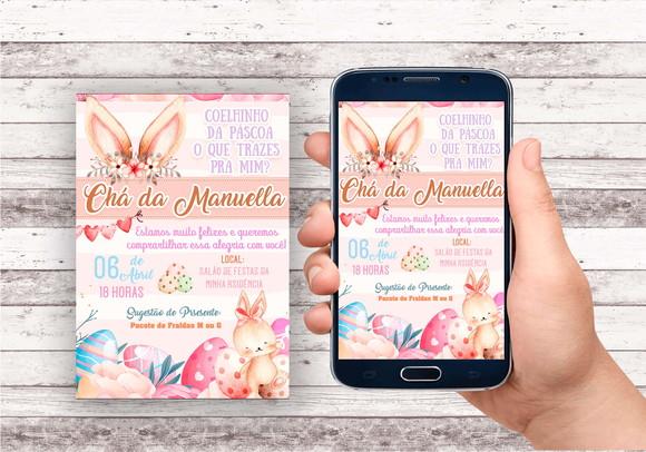 Convite Virtual Chá de Bebe - Pascoa