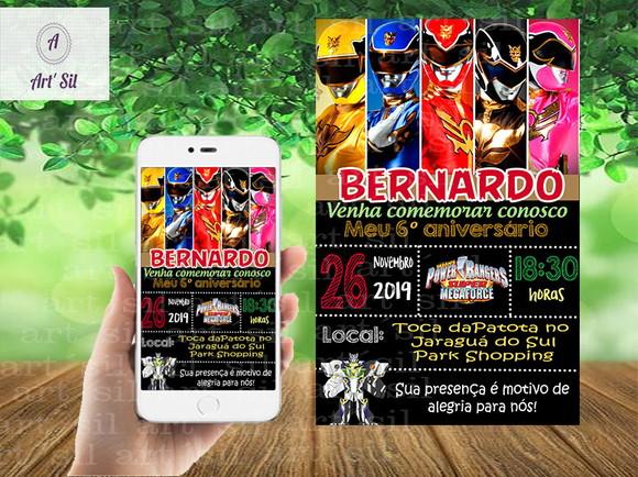 Convite Virtual Power Rangers