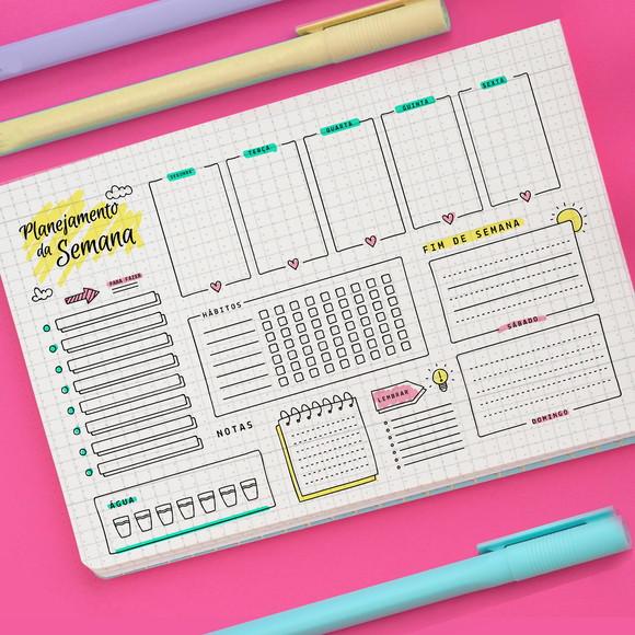 Desk Planner Planejamento Semanal -minimalista