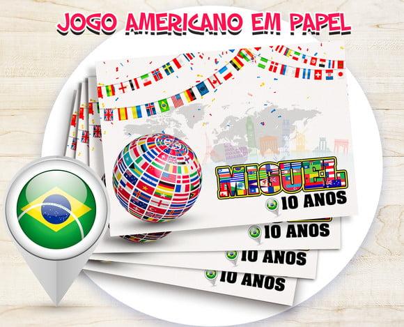 Jogo Americano - Bandeiras e Paises (papel)
