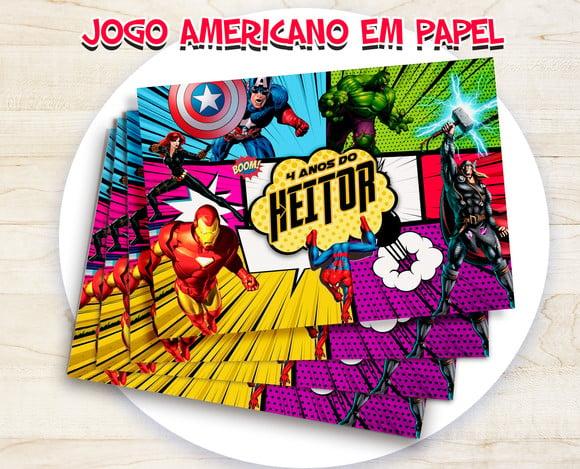 Jogo Americano - Avengers/ Vingadores (papel)
