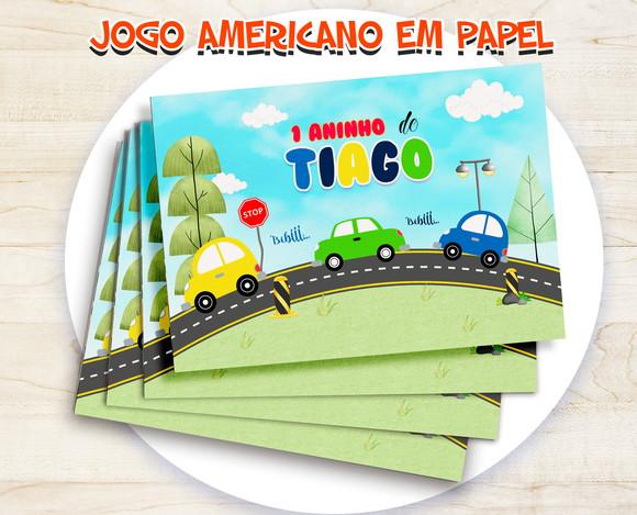 Jogo Americano - Carrinhos (papel)