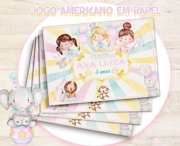 Jogo Americano - Circo Rosa (papel)