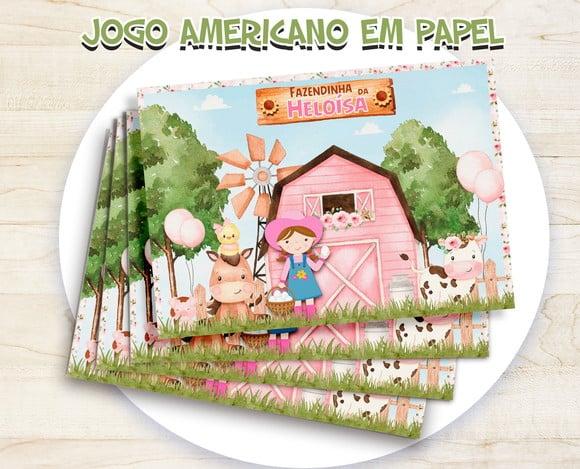 Jogo Americano - Fazendinha Menina (papel)