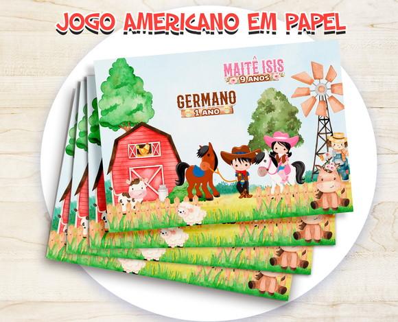 Jogo Americano - Fazendinha Casal (papel)