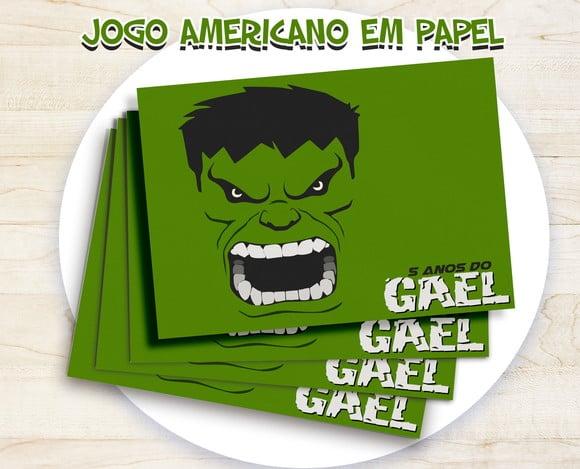 Jogo Americano - Hulk (papel)
