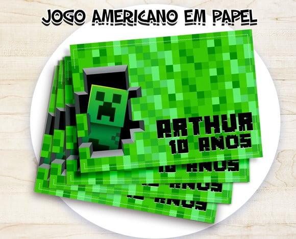 Jogo Americano - Minecraft 02 (papel)