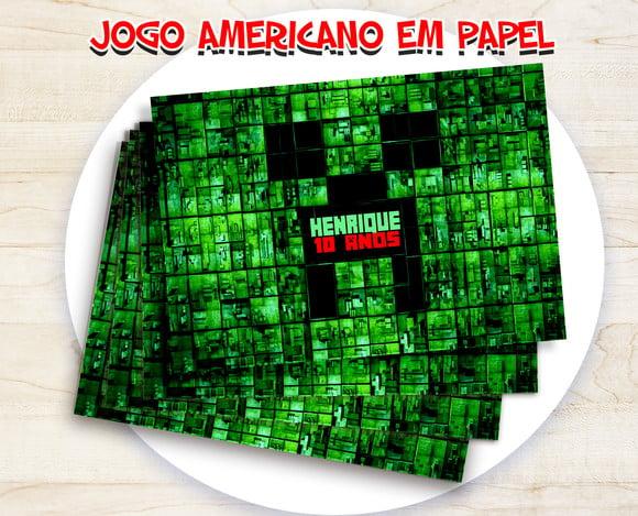 Jogo Americano - Minecraft 03 (papel)