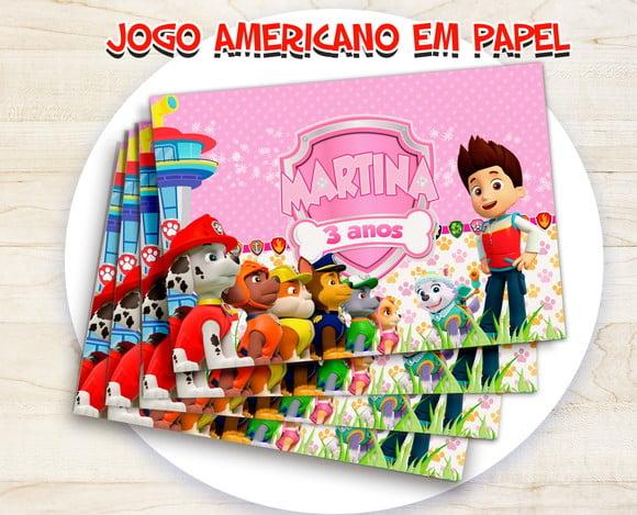 Jogo Americano - Patrulha Canina Menina 3(papel)