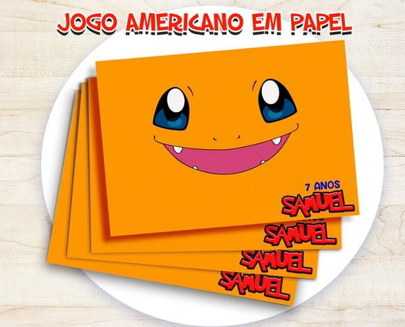 Jogo Americano - Pokemon/ Charizard (papel)