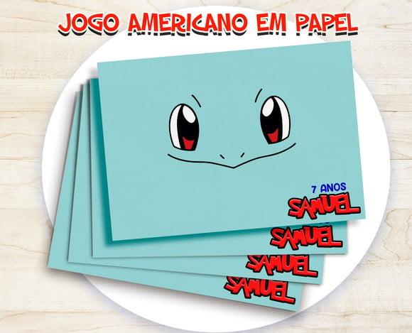 Jogo Americano - Pokemon/ Bulbasaur (papel)