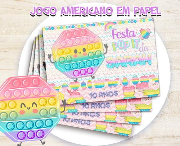 Jogo Americano - Pop It Candy (papel)