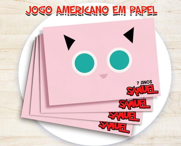 Jogo Americano - Pokemon/ Jigglypuff(papel)