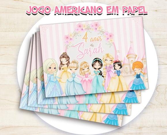 Jogo Americano - Princesas Disney Cute (papel)