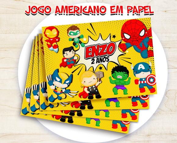 Jogo Americano - Super Herois Baby (papel)