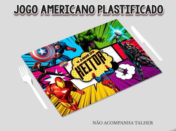 Jogo Americano Plastificado - Avengers