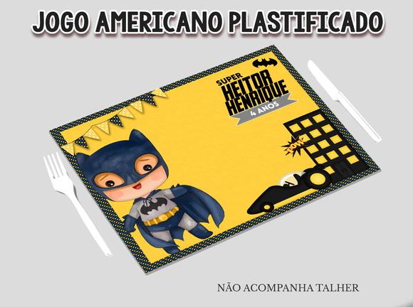 Jogo Americano Plastificado - Batman Cute
