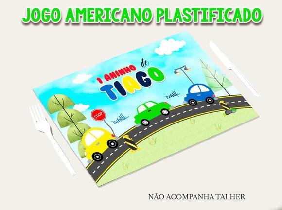Jogo Americano Plastificado - Carrinhos