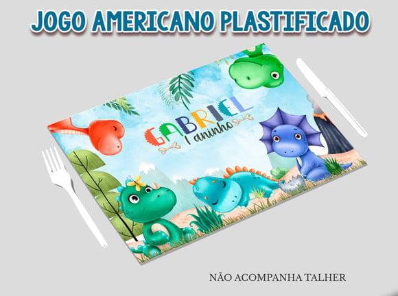 Jogo Americano Plastificado - Dino Cute