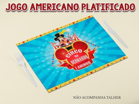 Jogo Americano Plastificado - Circo do Mickey