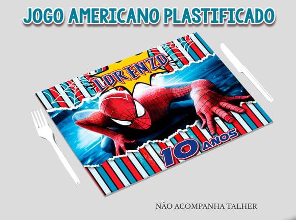 Jogo Americano Plastificado - Homem Aranha