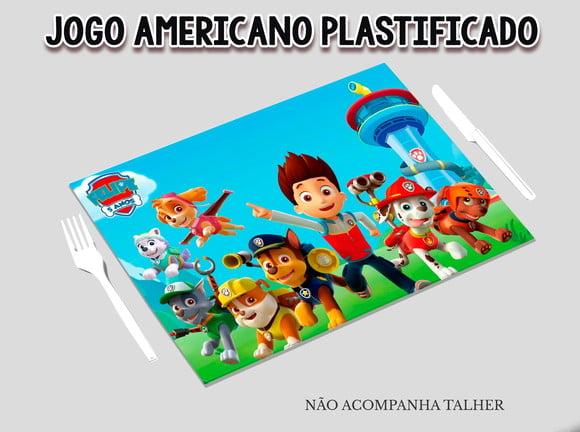 Jogo Americano Plastificado - Patrulha Canina 02