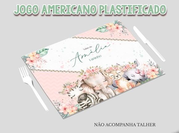Jogo Americano Plastificado - Safari Menina