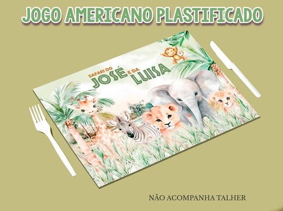 Jogo Americano Plastificado - Safari Baby Realista