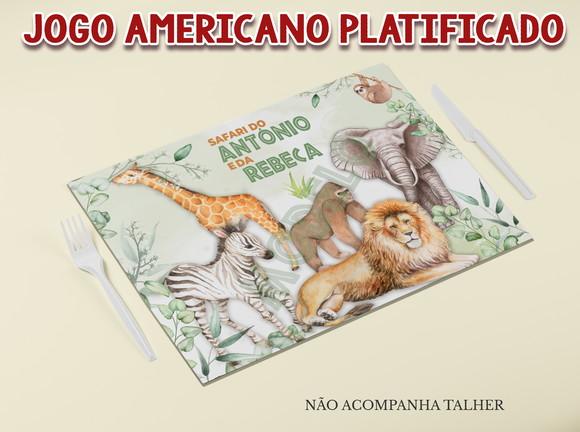 Jogo Americano Plastificado - Safari Realista