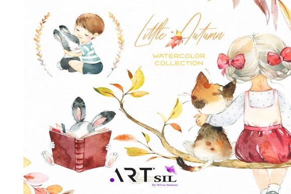 Kit Clipart - Scrapbook - Little Autumn (watercolor) 4