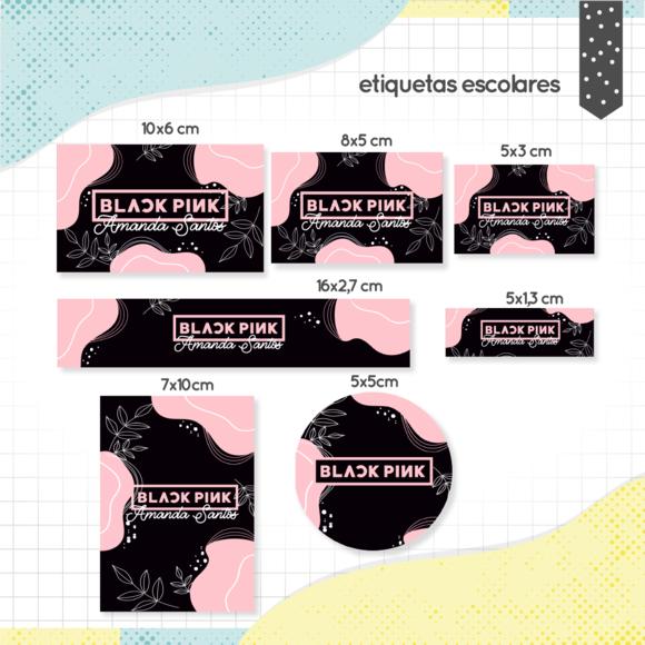 Kit Etiquetas Escolares (100 Unidades) - Black Pink 02