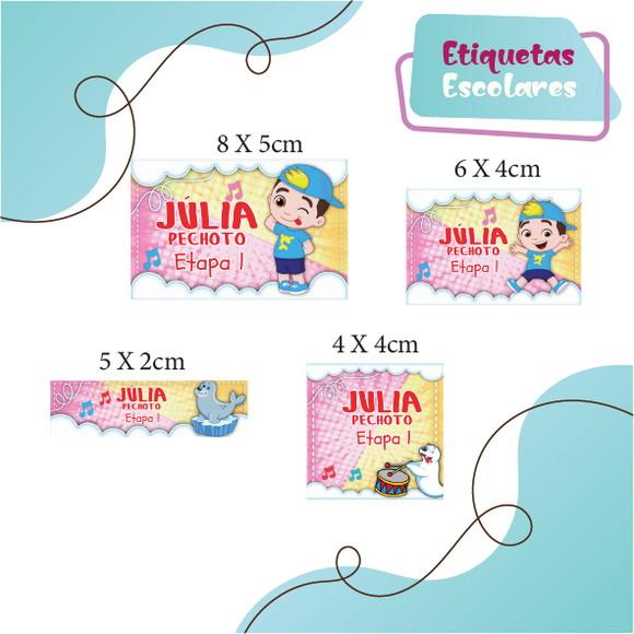 Kit Etiquetas Escolares (124 Unidades) - Luccas Neto Menina