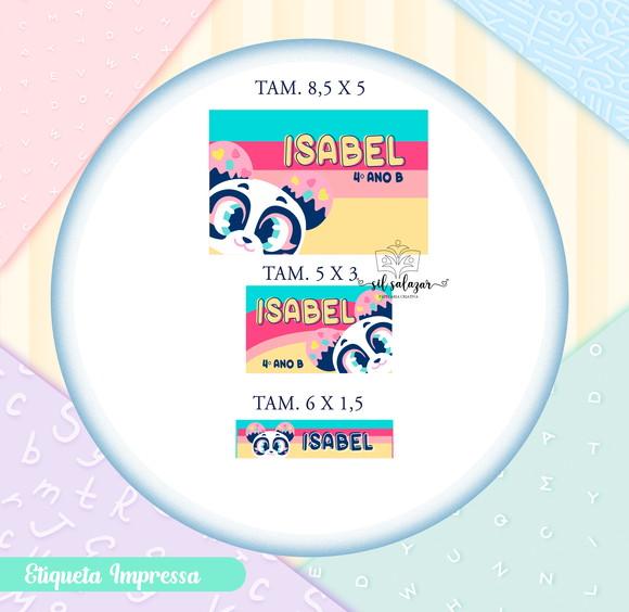 Kit Etiquetas Escolares Vinil - Panda Puket