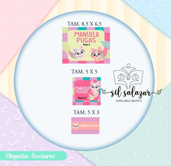 Kit Etiquetas Escolares Vinil - Pet Sereia Puket