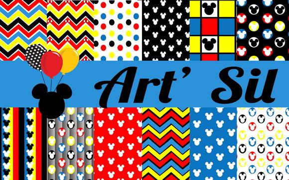 Kit Papel Digital - Scrapbook - Mickey Colors