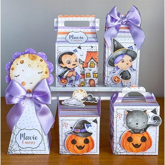 Kit Pegue e Monte - Halloween Aquarela (25 Unidades)