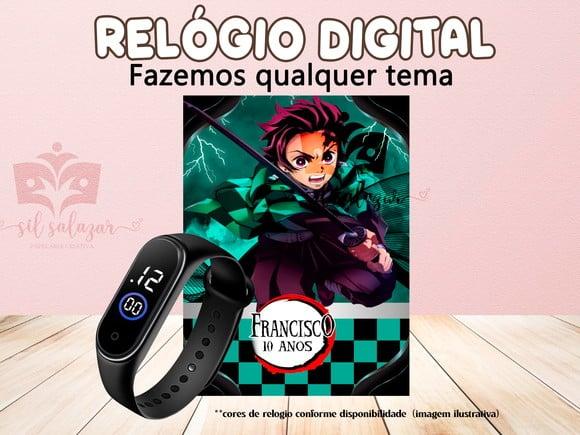 Lembrancinha - Relogio Digital - Demon Slayer