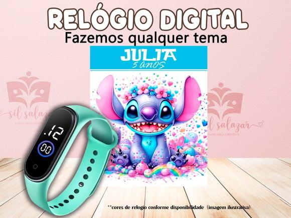 Lembrancinha - Relogio Digital - Stitch