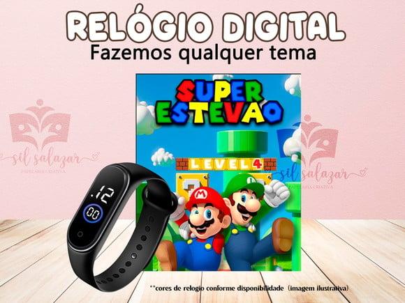 Lembrancinha - Relogio Digital - Super Mario