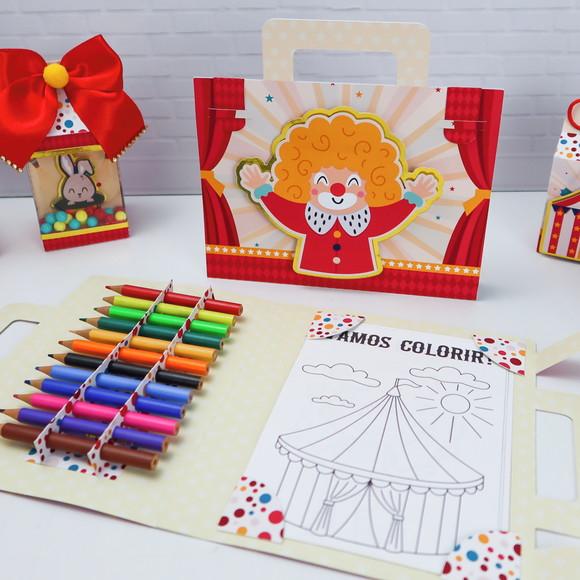 Lembrancinha -maleta de Colorir - Circo (fazemos Todos Temas